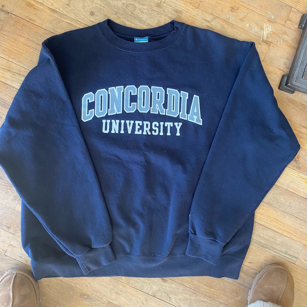 Champion Concordia University Crewneck Sweatshirt XL Navy College Pullover